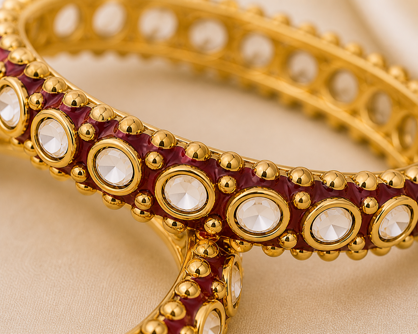 Ruby Aura Kundan Bangles