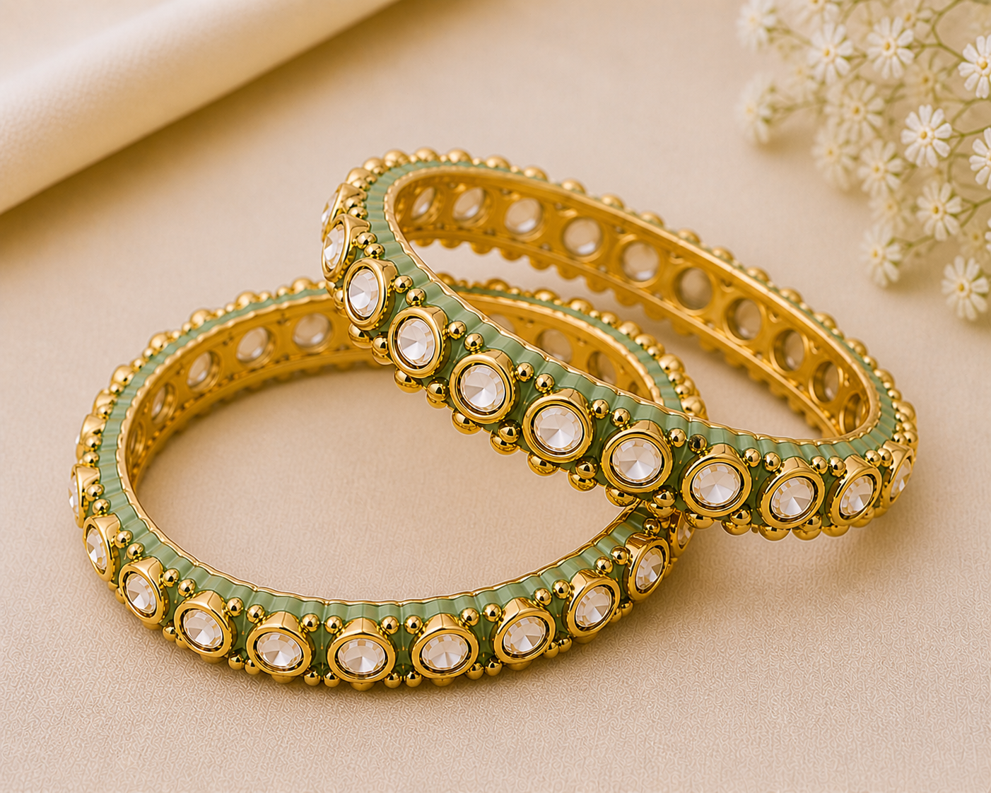 Mint Royale Kundan Bangles