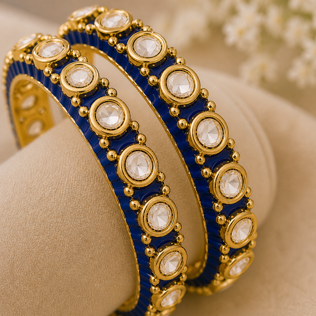 Sapphire Regal Kundan Bangles