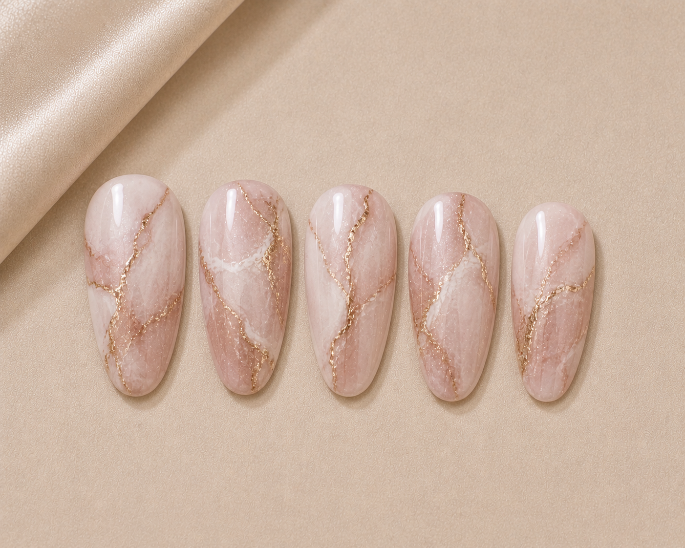 Blush Royale Marble Nails