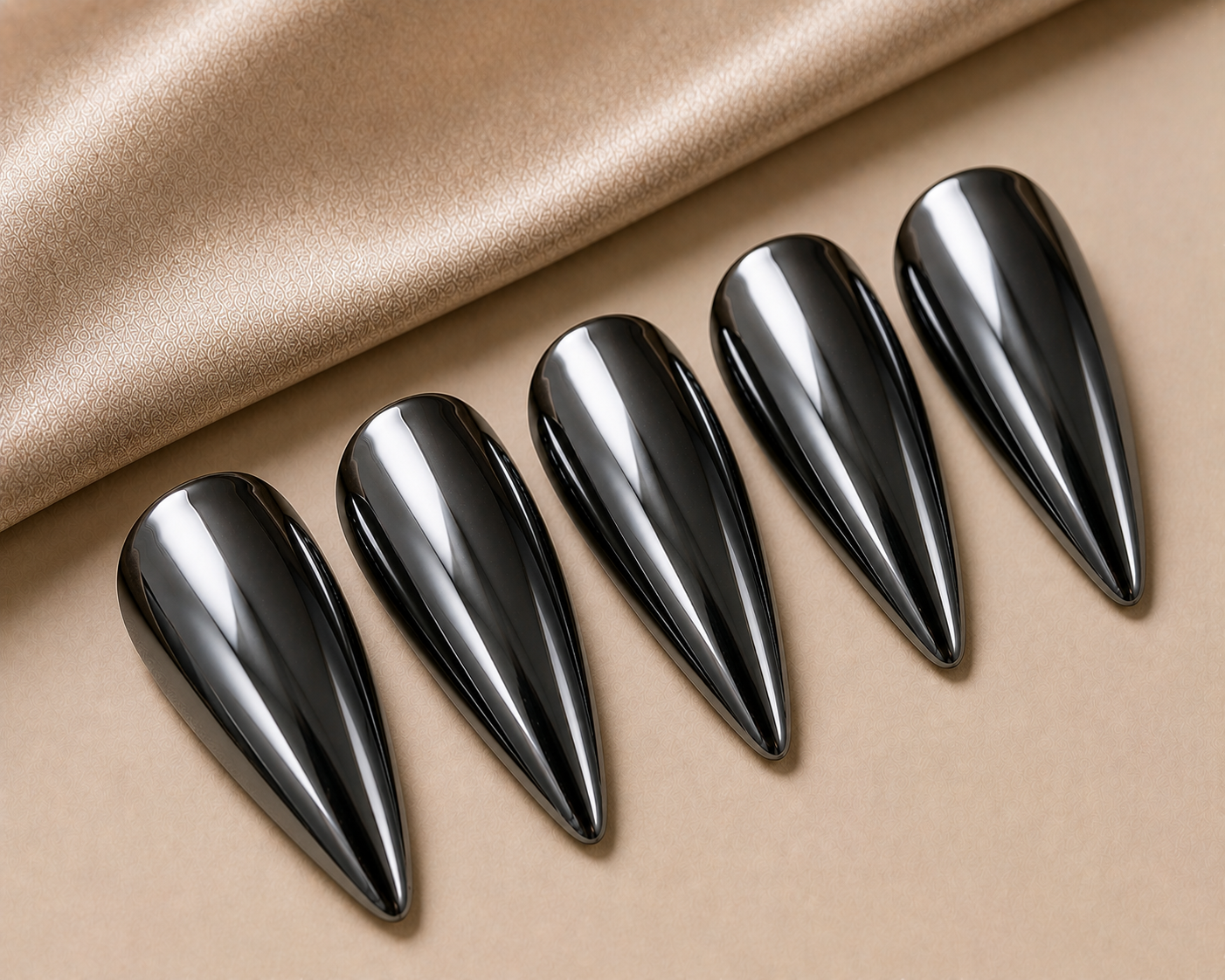 Midnight Mirror Chrome Nails