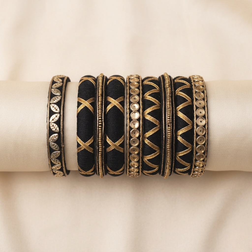 Heritage Zari Kundan Thread Bangle