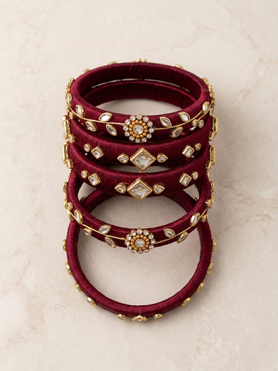 Royal Maroon Silk Set