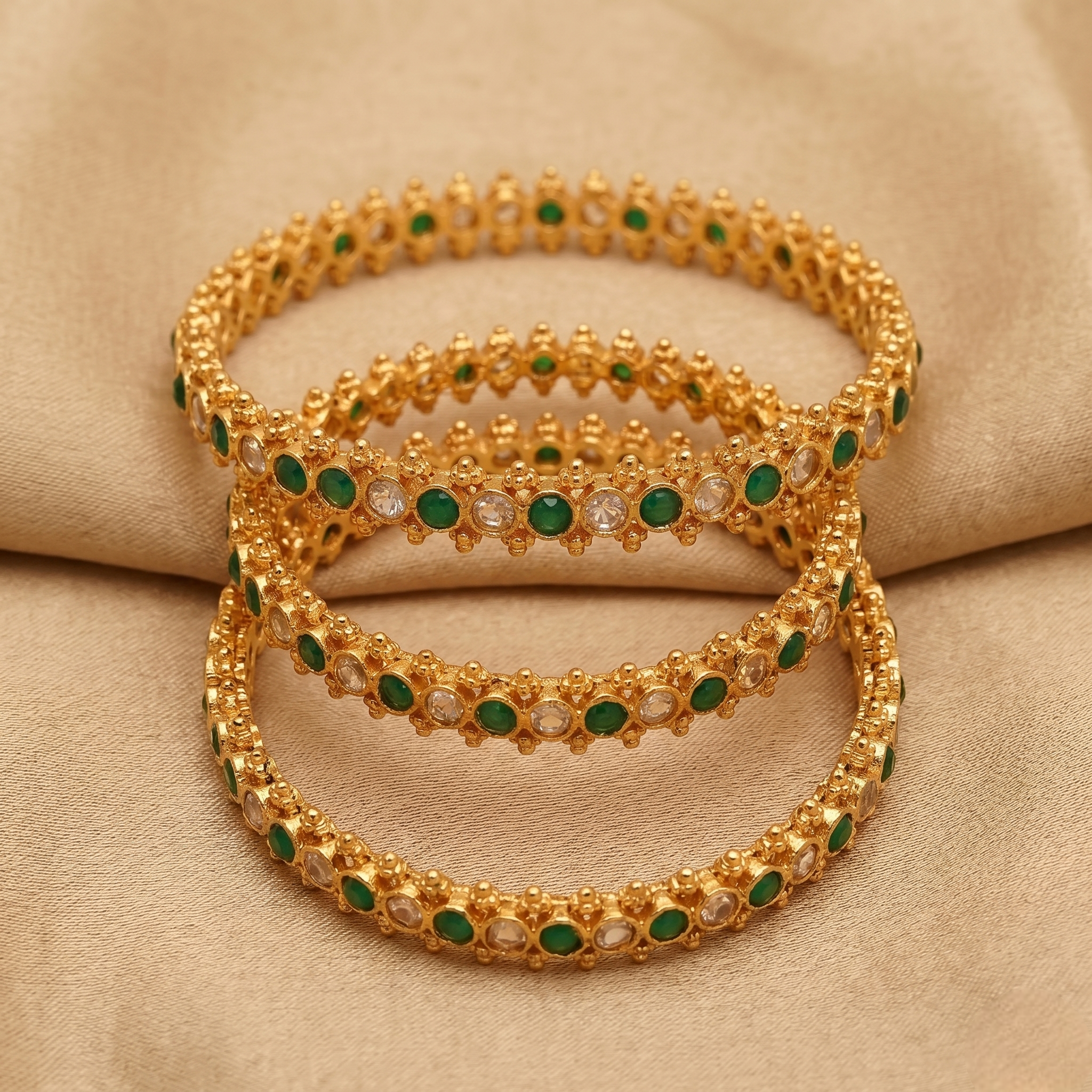 Polki Gold Plated Bangles