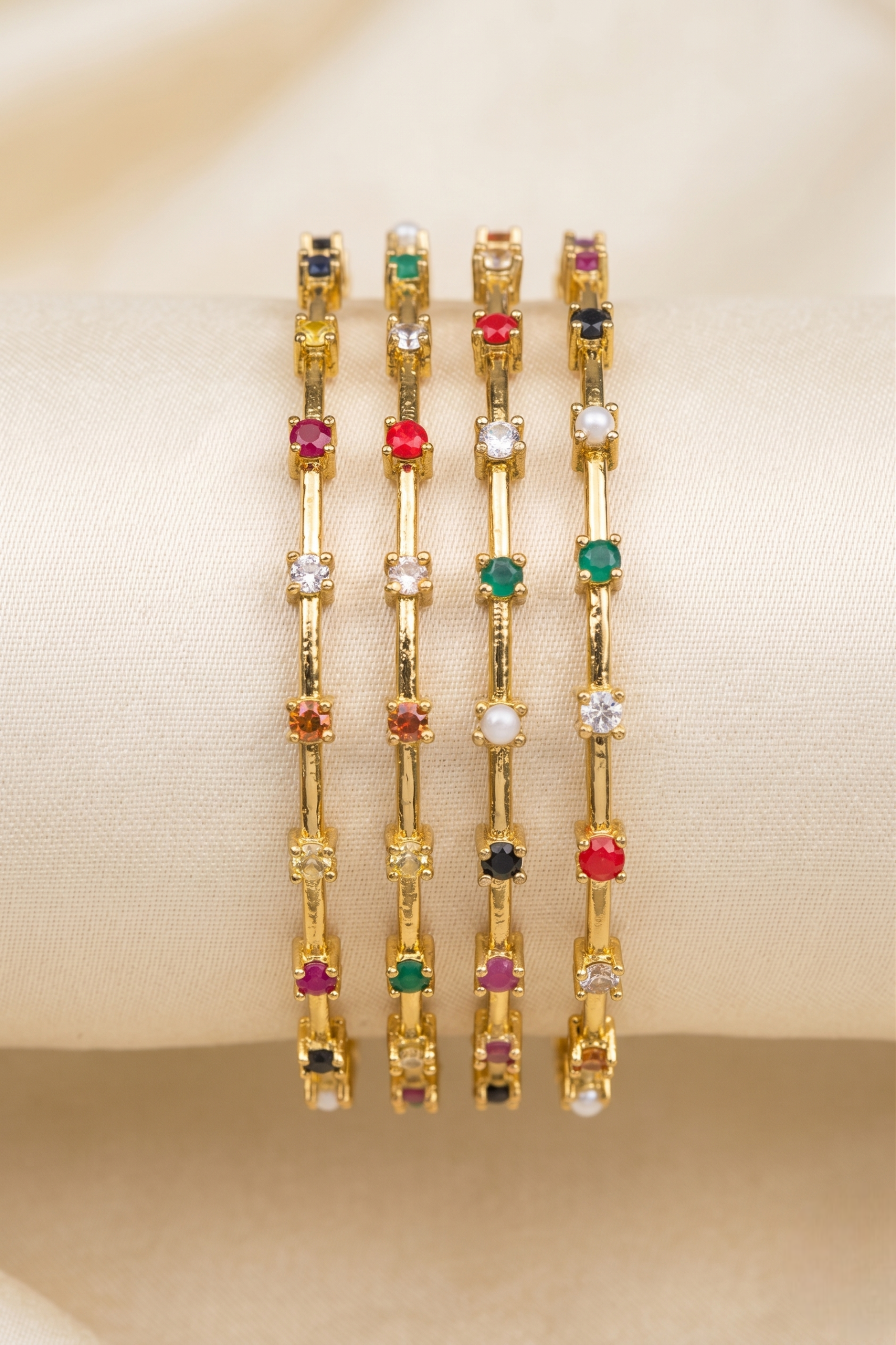 Fusion Antique Gold Kada Set