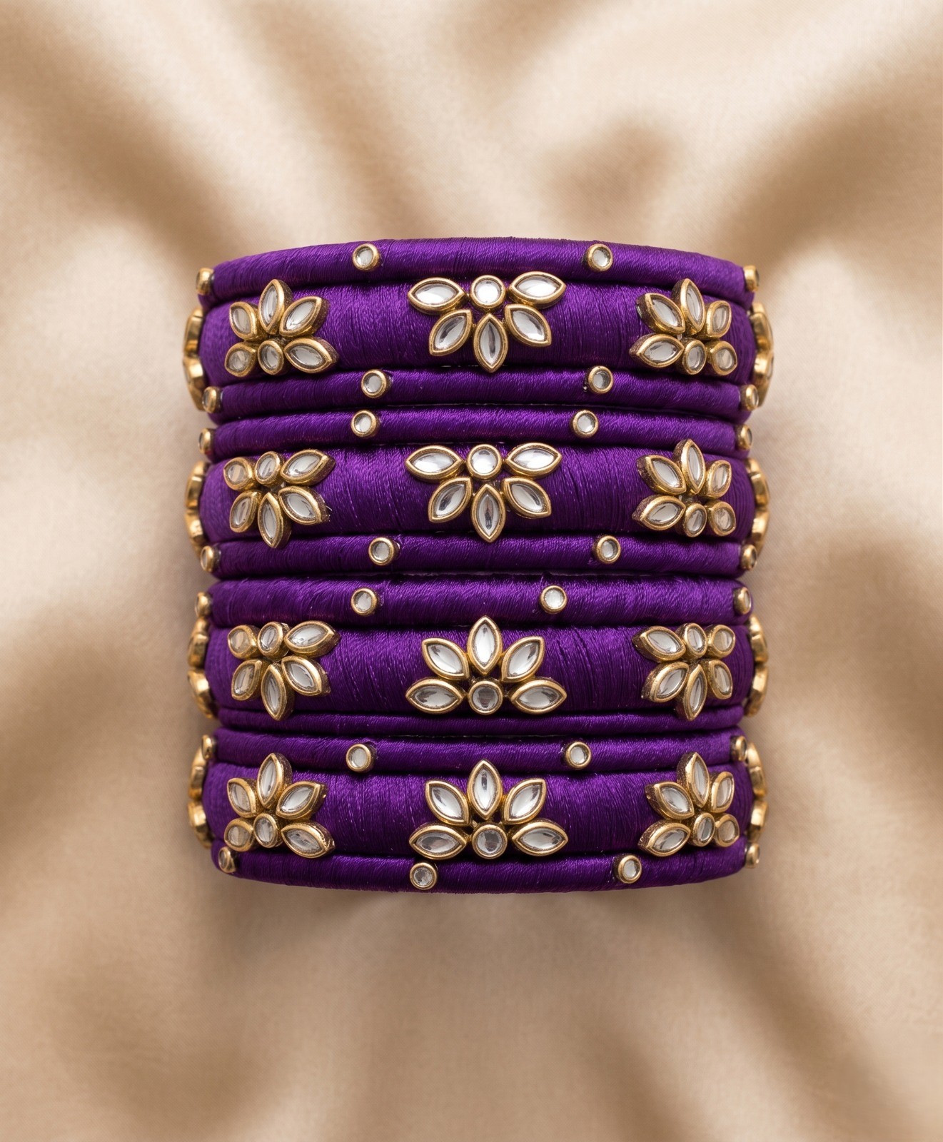 Imperial Purple Kundan Silk Kada
